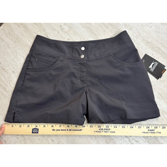New Slazenger Womens Size 0 Core Hydro-Dry Gray Athletic Shorts Pockets Preppy - Picture 5 of 12